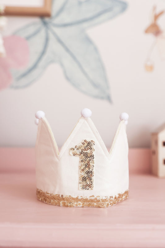1st Birthday Crown Ivory