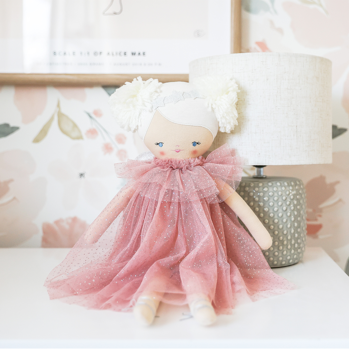 Ava Angel Doll 48cm Blush Silver