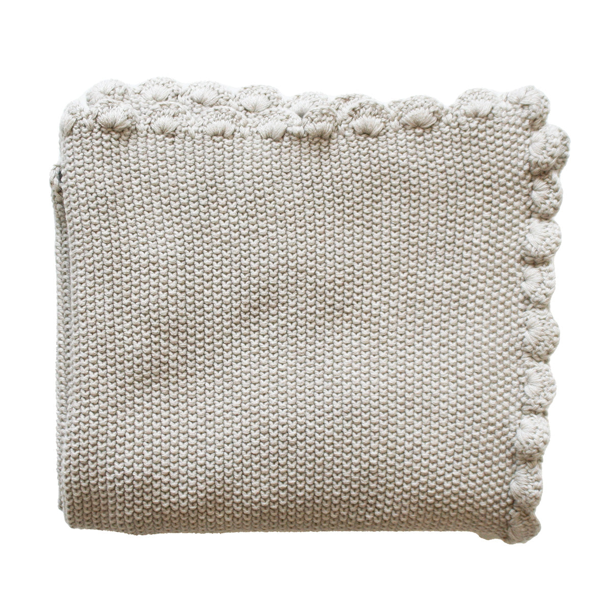Knit Mini Moss Stitch Baby Blanket Latte