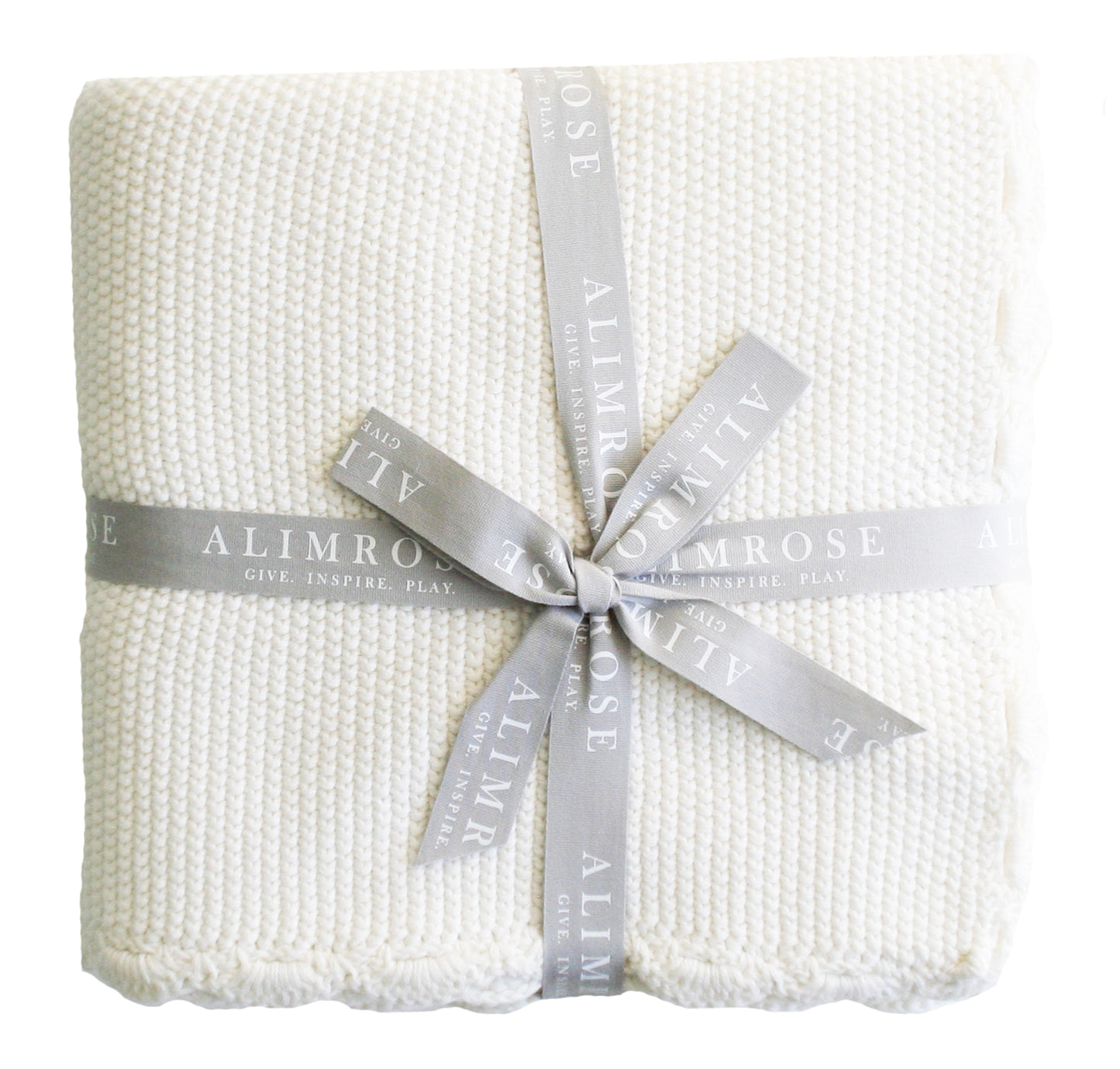 Knit Mini Moss Stitch Baby Blanket Ivory