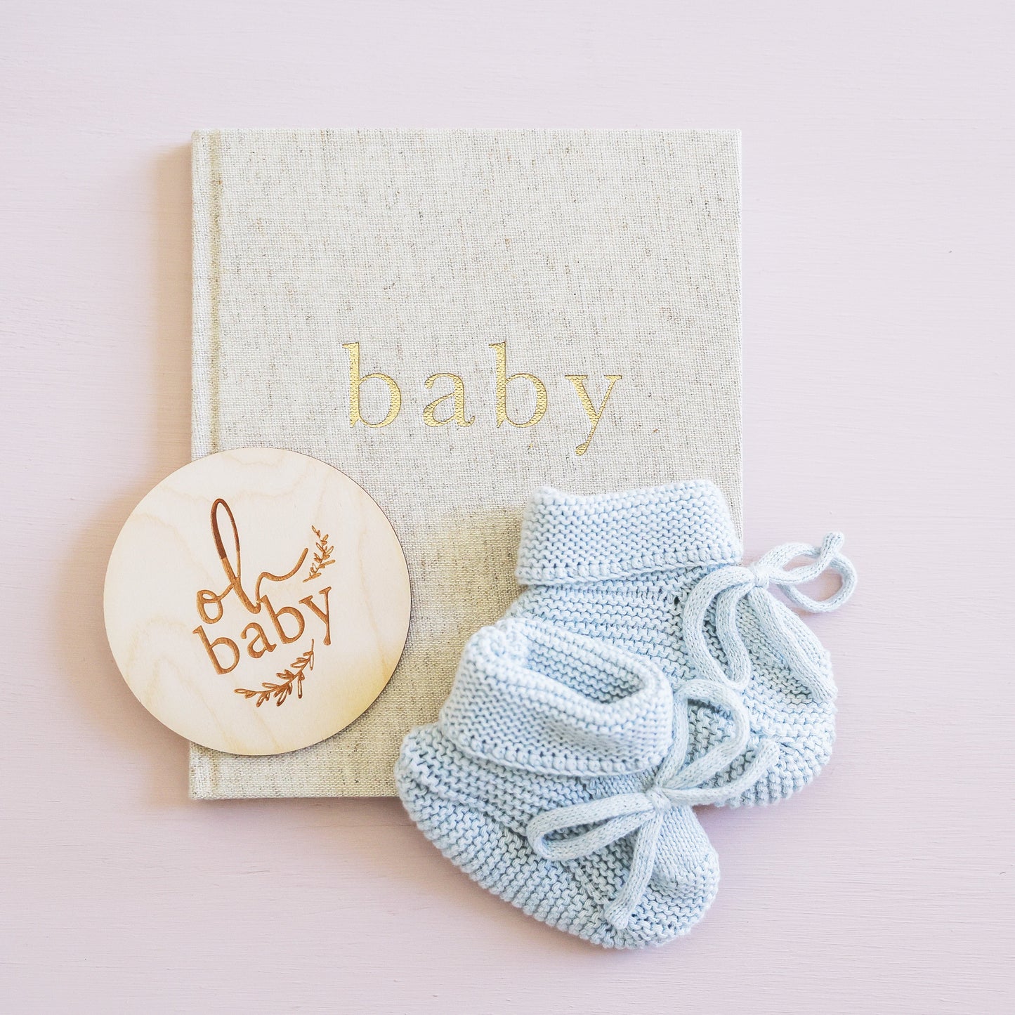 Knit Baby Booties Blue 0-6mth
