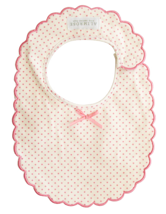 Scallop Bib Spot Pink