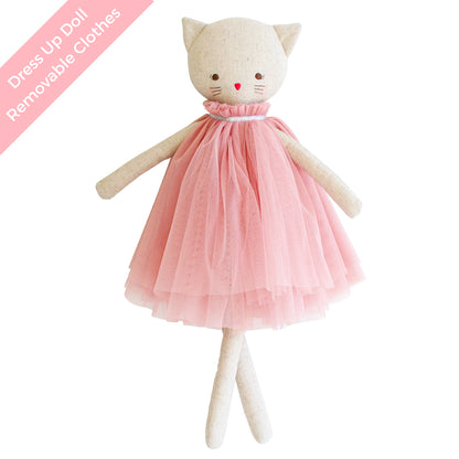 Aurelie Linen Cat Doll 48cm Blush
