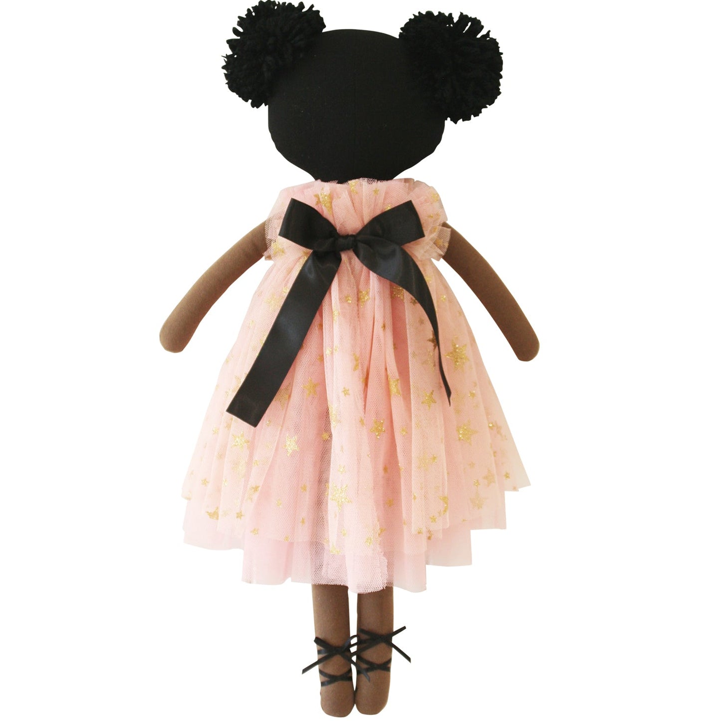 Alimrose Halle Ballerina Doll 48cm in pink tulle dress with pom-pom hair, crafted by artisans from The Philippines.