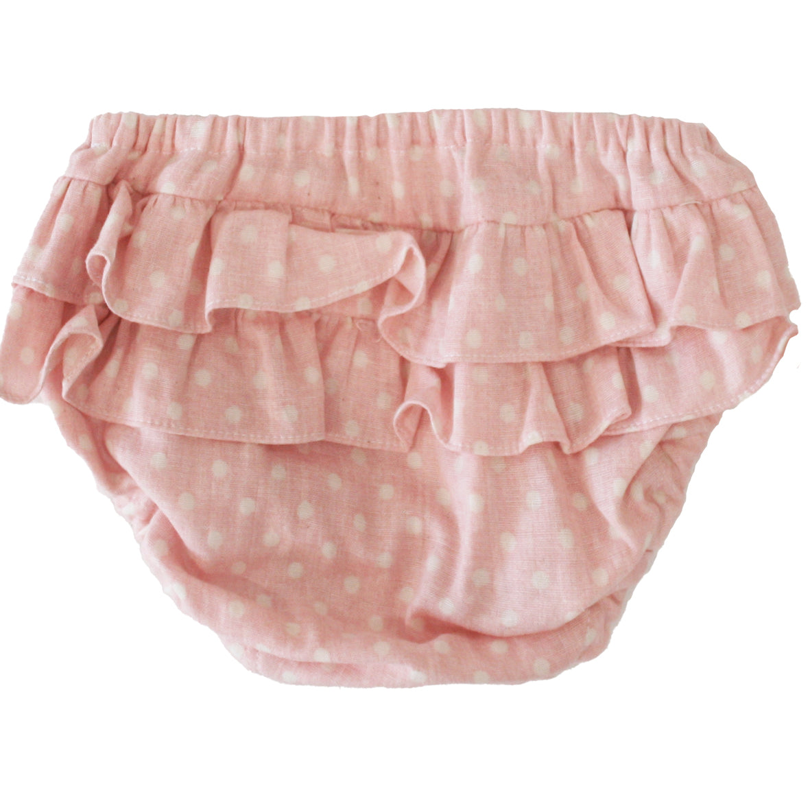 Ruffle Bloomers Small Pink White Spot 3-6 mths