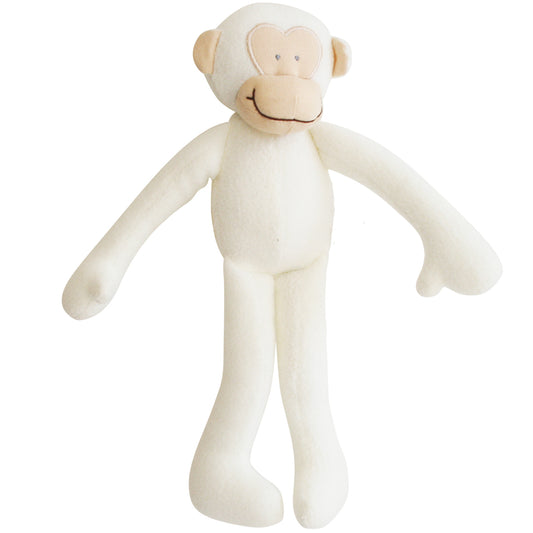 Fleece Monkey Toy Rattle 30cm Ivory