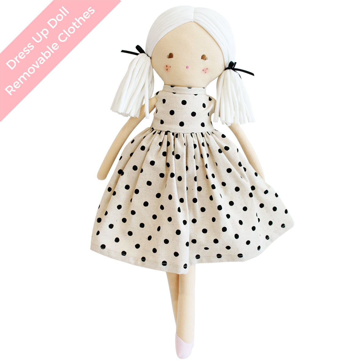 Frankie Doll - Black Linen Spot