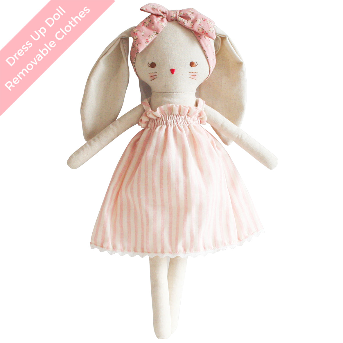 Large Bopsy Bunny 40cm Pink Stripe