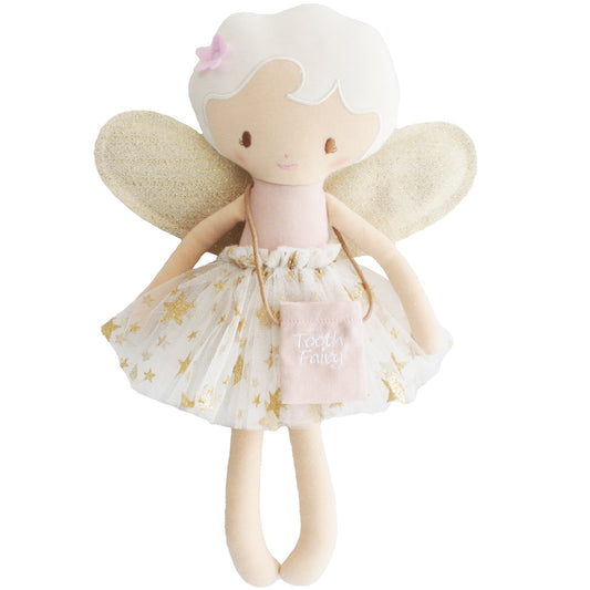 Tilly the Tooth Fairy doll with removable tutu and bag, perfect for children. Ideal gift for ages 3 and up.