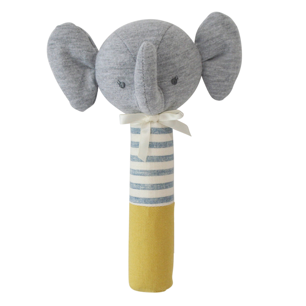 Elliot Elephant Squeaker toy for babies, soft plush design, safe for infants to explore and enjoy squeaking.