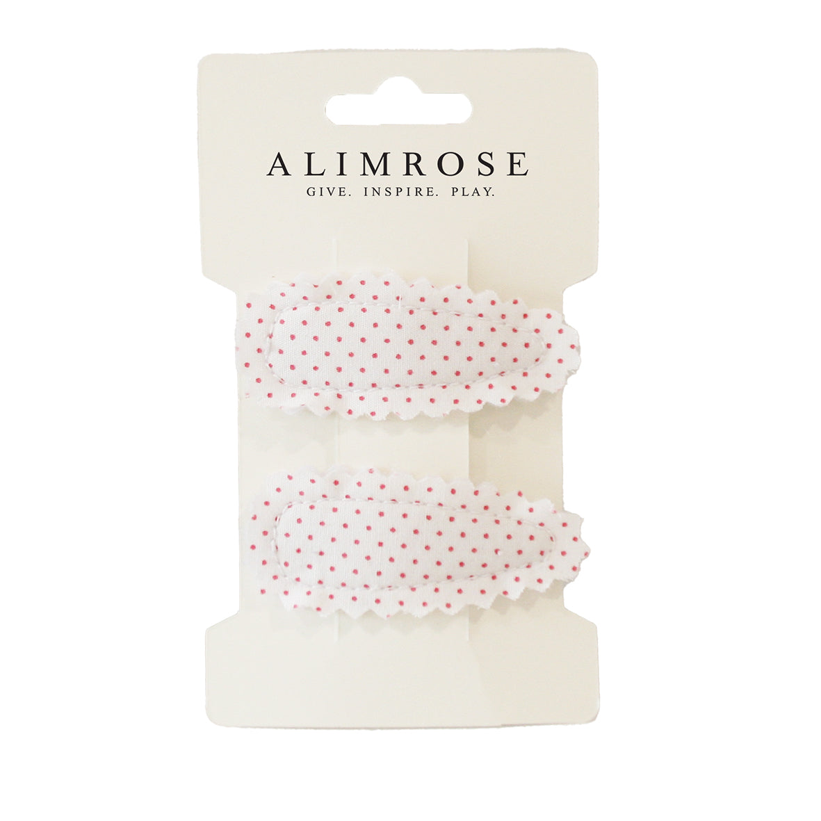 Alimrose hair clip set in spot pink, made of quality cotton fabric for stylish and secure hair styling.