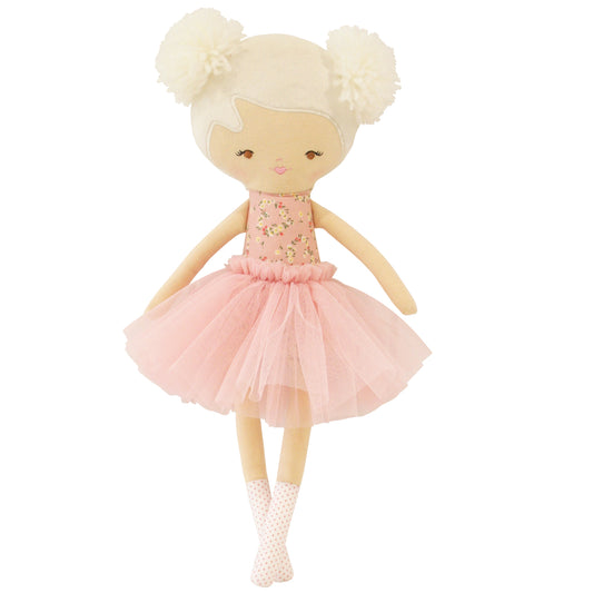 Madison Ballet Doll Posy Heart in a pink tutu with pom-pom hair, perfect for imaginative play and hugs.
