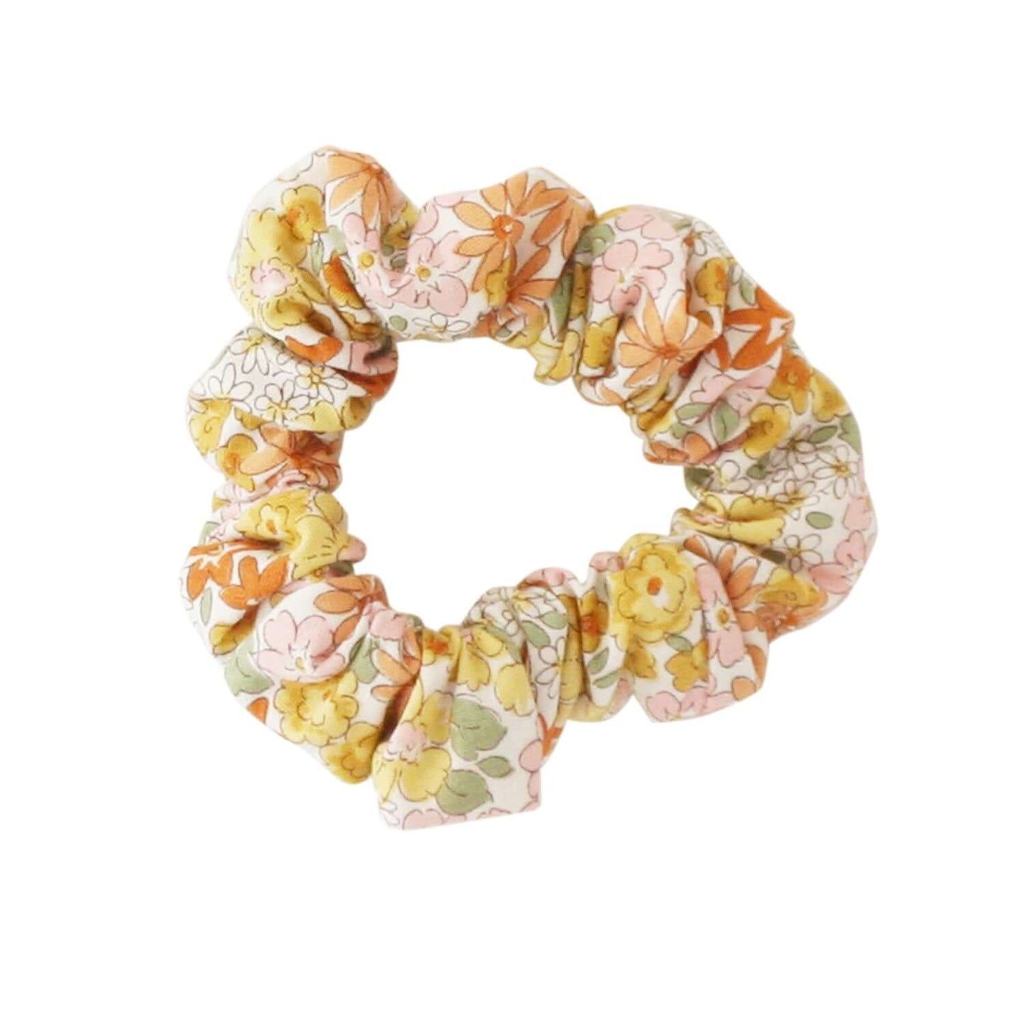 Alimrose Scrunchie in Sweet Marigold floral print, perfect hair accessory for daily fashion.
