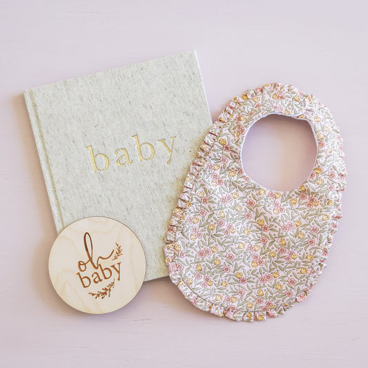 Ruffle Edge Bib Blossom Lily Pink