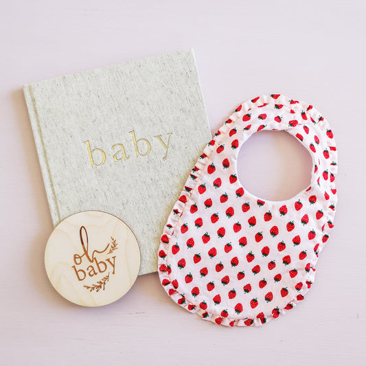 Ruffle Edge Bib Strawberry