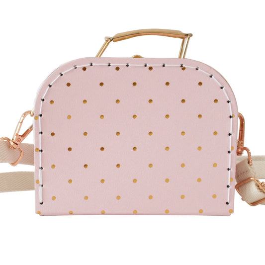 Pink and gold spotted Coco Cross Body Bag, perfect accessory for little fashionistas on adventures.