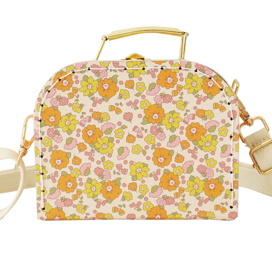 Coco Cross Body Case in Sweet Marigold floral print, perfect accessory for kids' adventures.