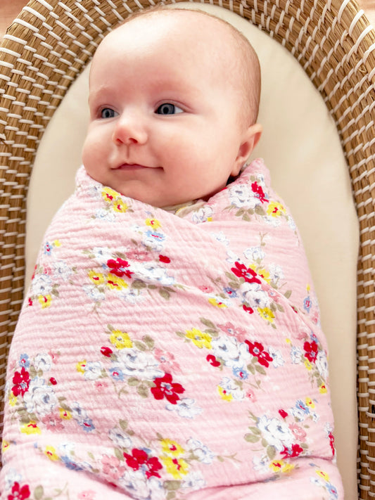 Muslin Swaddle Vintage Rose
