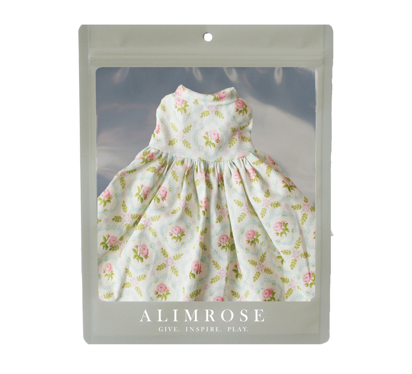 Large Doll Dress Floral Medallion