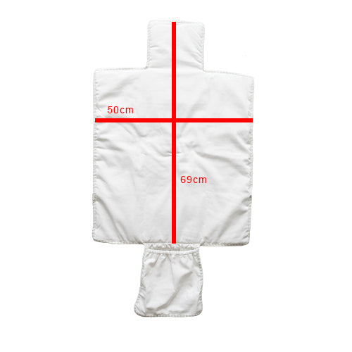 Little Traveller Change Mat in sage stripe, fold out design, soft cotton gauze, dimensions 50cm x 69cm for easy baby changing.