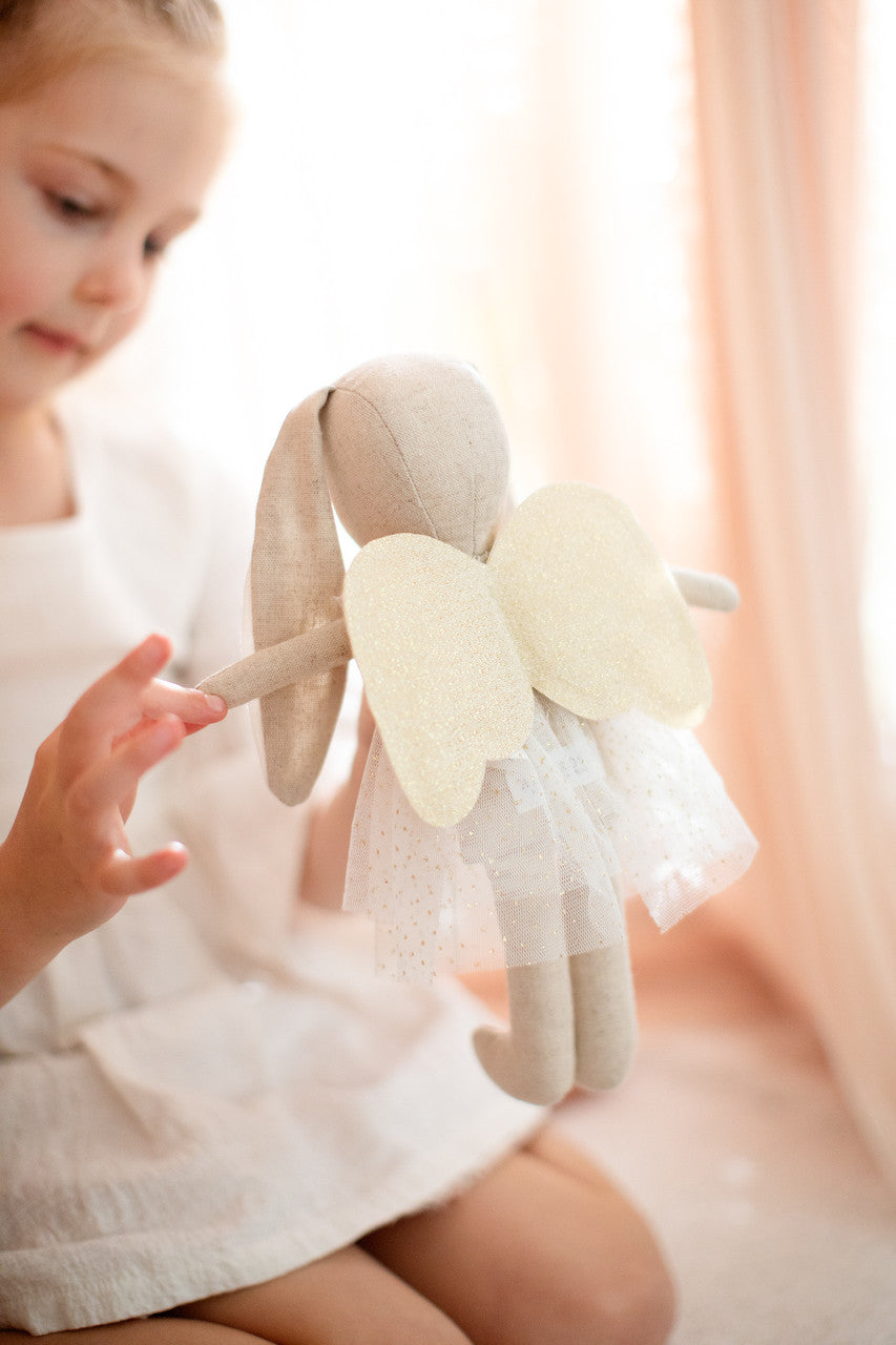 Mini Angel Bunny 27cm Ivory.