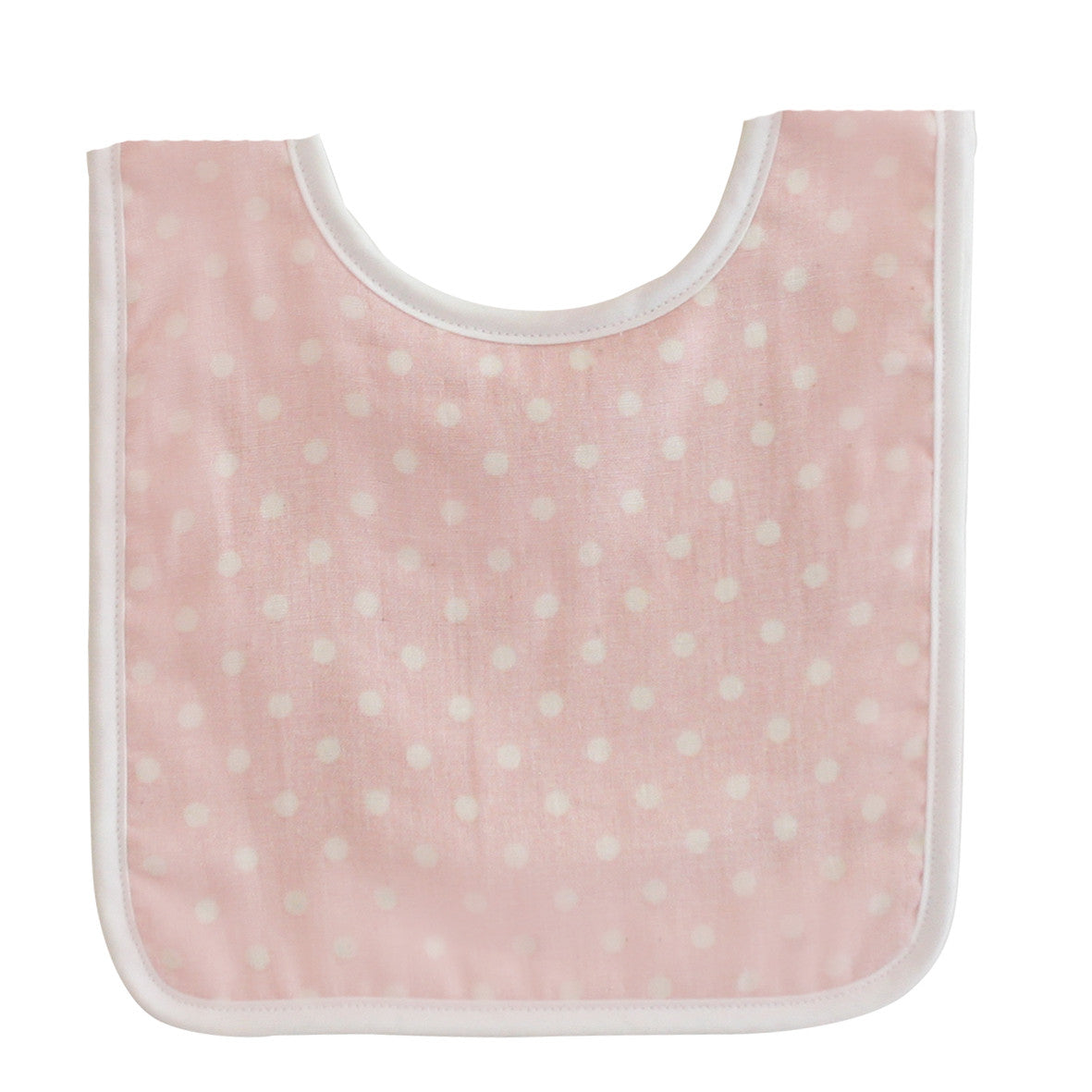 Baby Bib Pale Pink White Spot