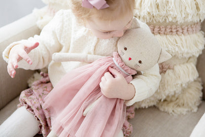 Aurelie Linen Cat Doll 48cm Blush