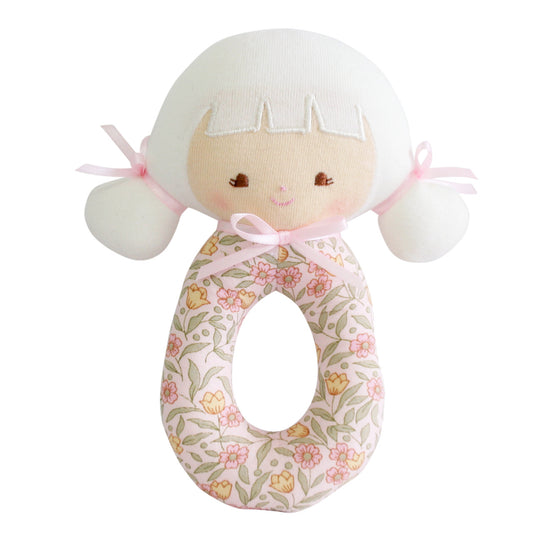 Audrey Grab Rattle 15cm Blossom Lily Pink