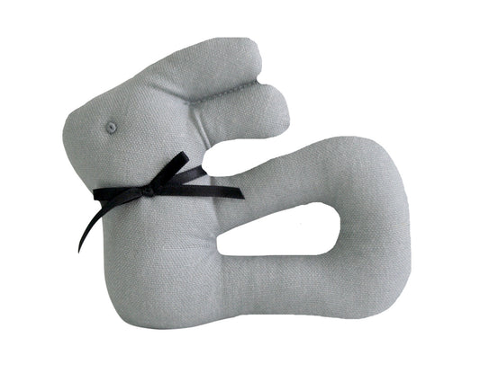 My First Bunny Rattle Grey Linen