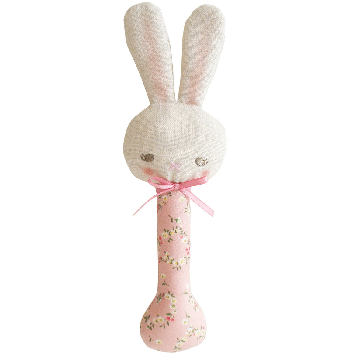 Baby Bunny Stick Rattle Posy Heart