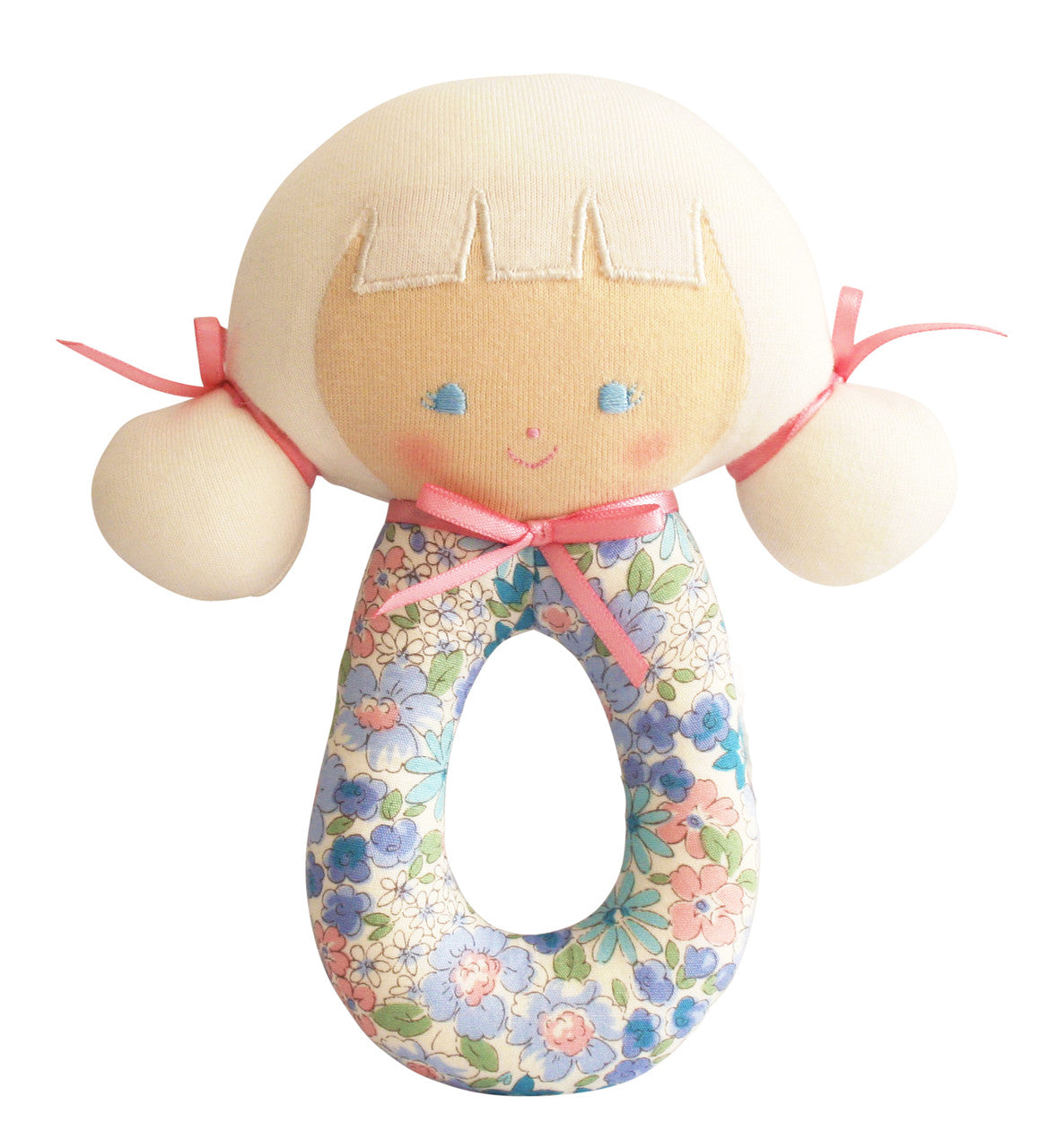 Audrey Grab Rattle 15cm Liberty Blue