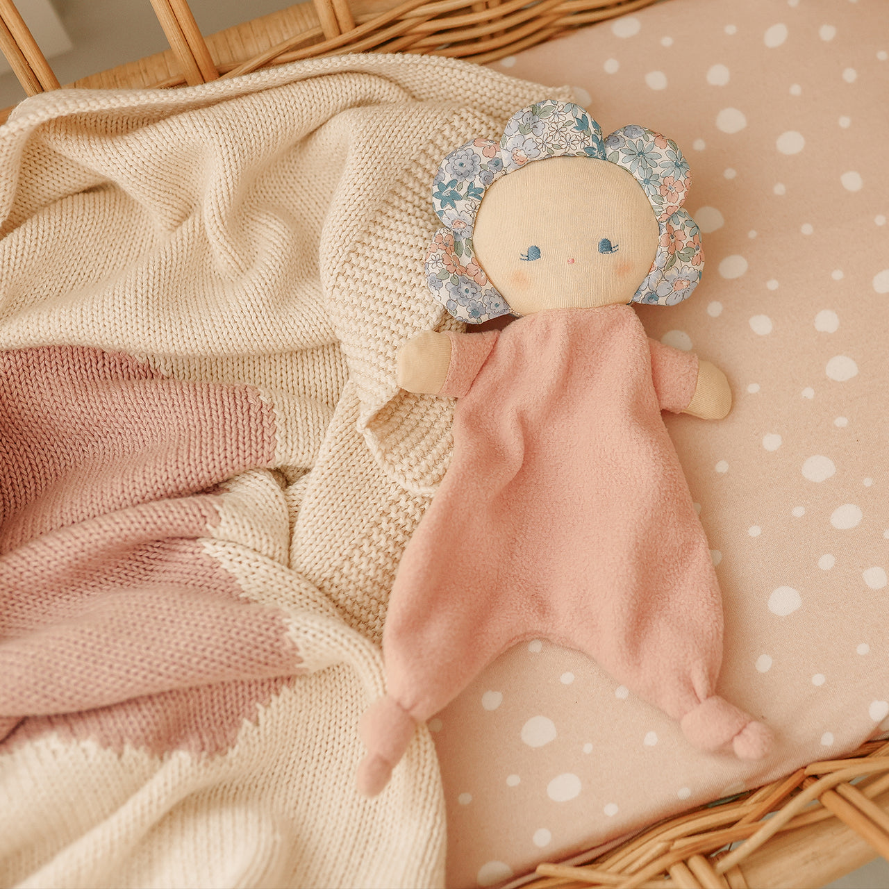 Flower Baby Comforter 29cm Liberty Blue