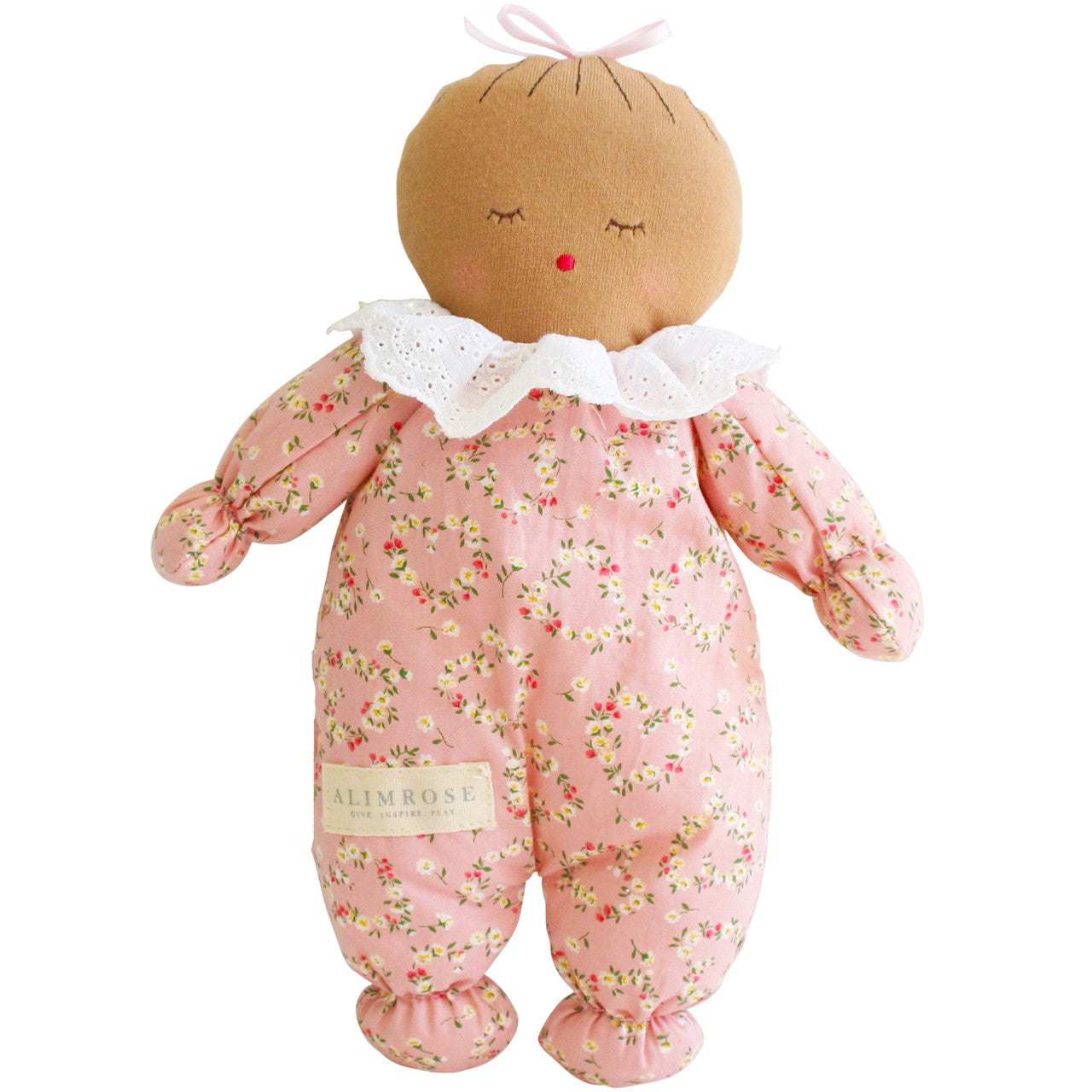 Alimrose Asleep Awake Baby Doll 24cm with double-sided face, perfect for imaginative play and dreamy adventures.