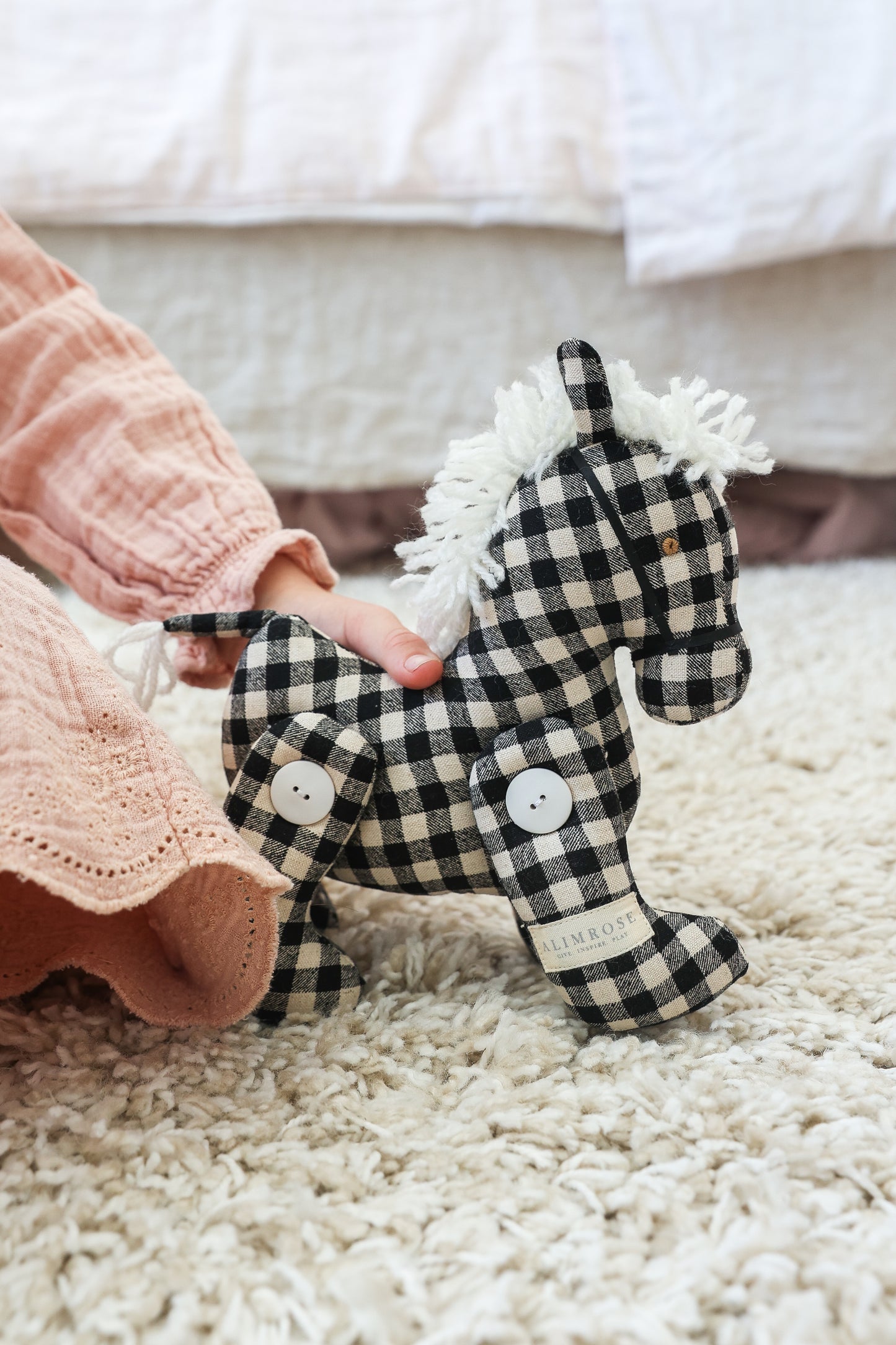 Jointed Pony 22cm Black Check