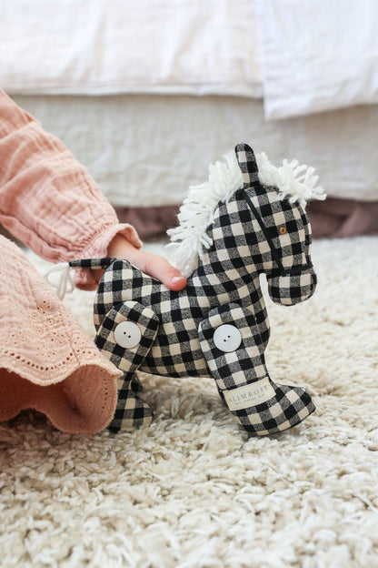 Jointed Pony 22cm Black Check