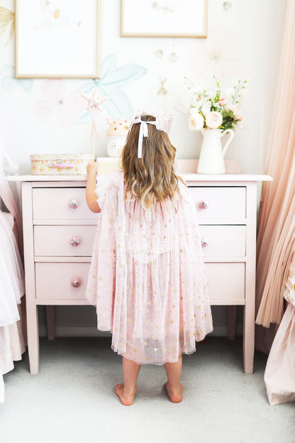 Dress Up Tulle Star Cape Blush Gold