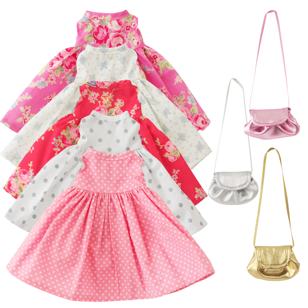 Dolls Summer Dress Pack. Fits 43cm-45cm dolls.