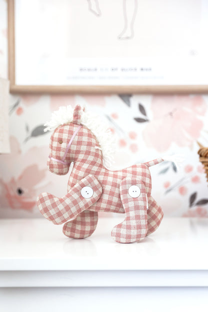 Jointed Pony 22cm Rose Check
