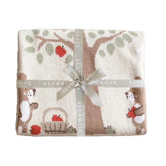 Teddy Bears Picnic Baby Blanket Natural