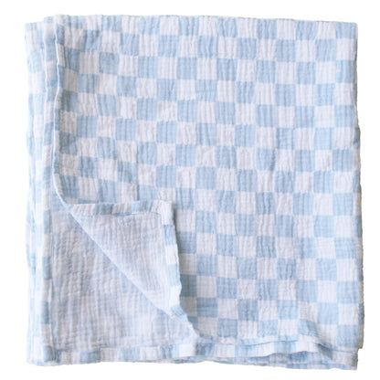 Muslin Swaddle Blue Check