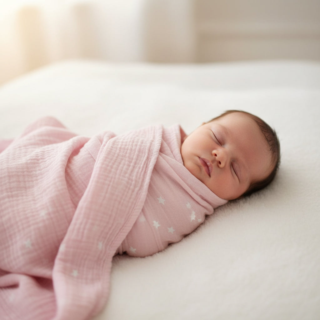 Muslin Swaddle Starry Night Pink