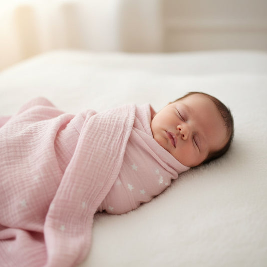 Muslin Swaddle Starry Night Pink
