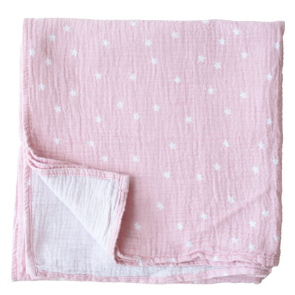 Muslin Swaddle Starry Night Pink