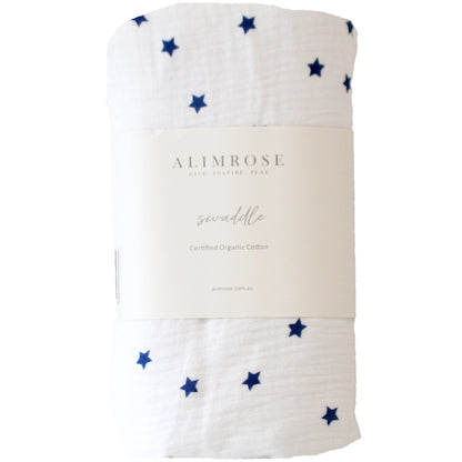 Muslin Swaddle Navy Stars