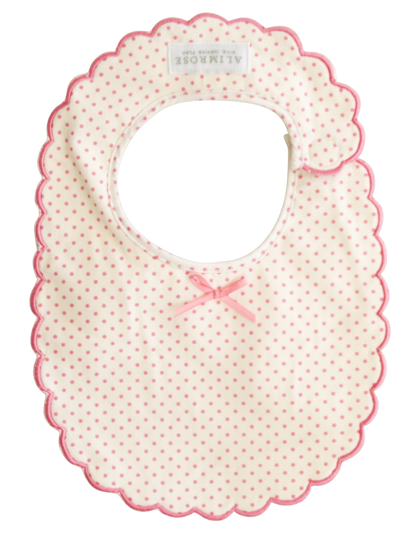 Scallop Bib Spot Pink