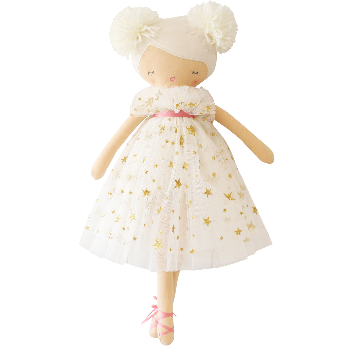 Pom Pom Doll Luna 48cm Ivory Gold Star
