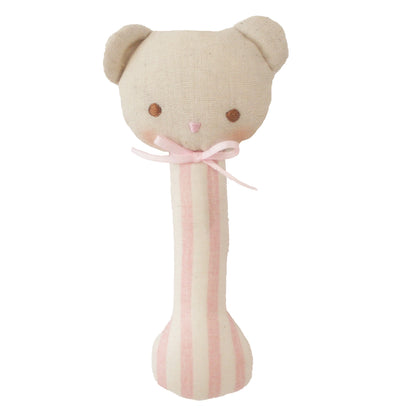 Ted Stick Rattle Pink Stripe