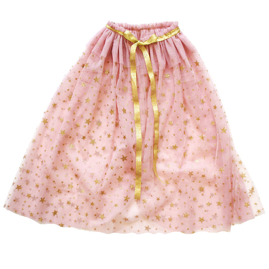 Dress Up Tulle Star Cape Blush Gold