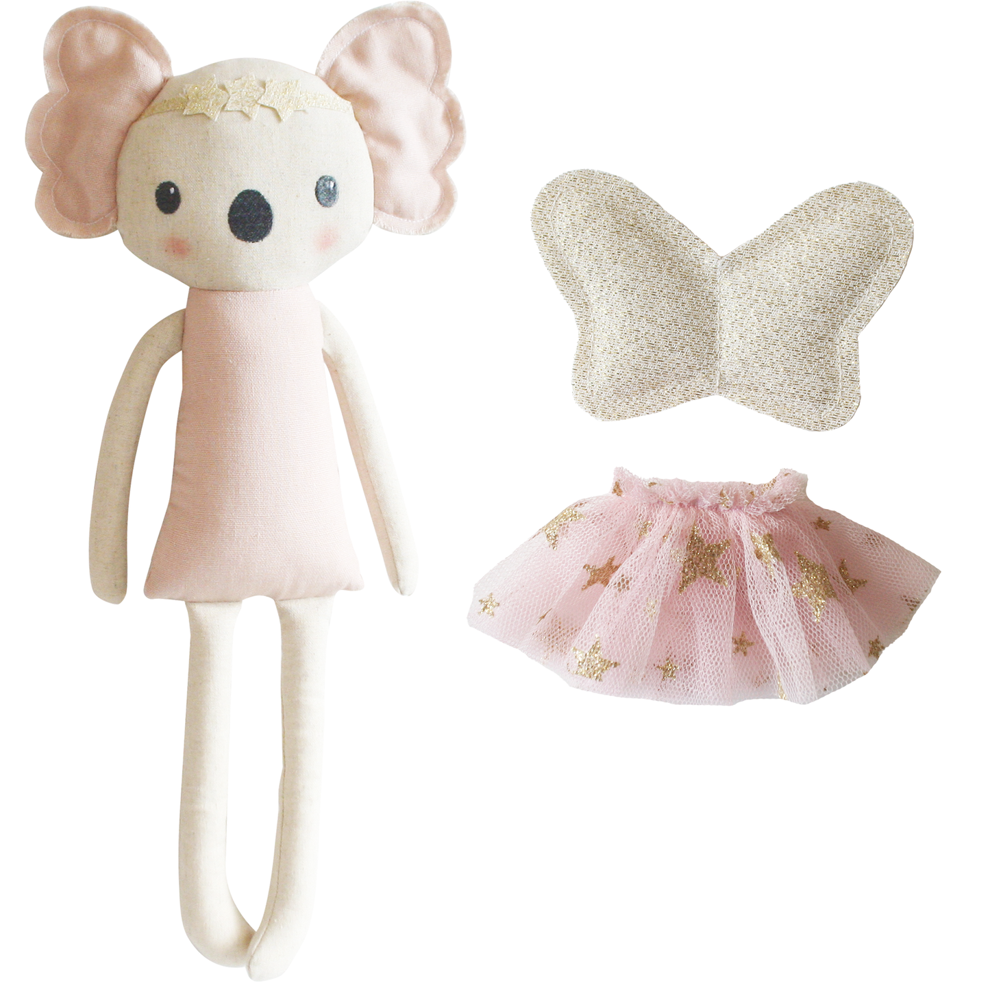 Large Koala 40cm Dress Up Pink Gold