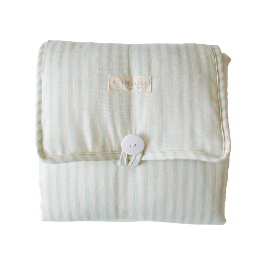 Little Traveller Change Mat Sage Stripe